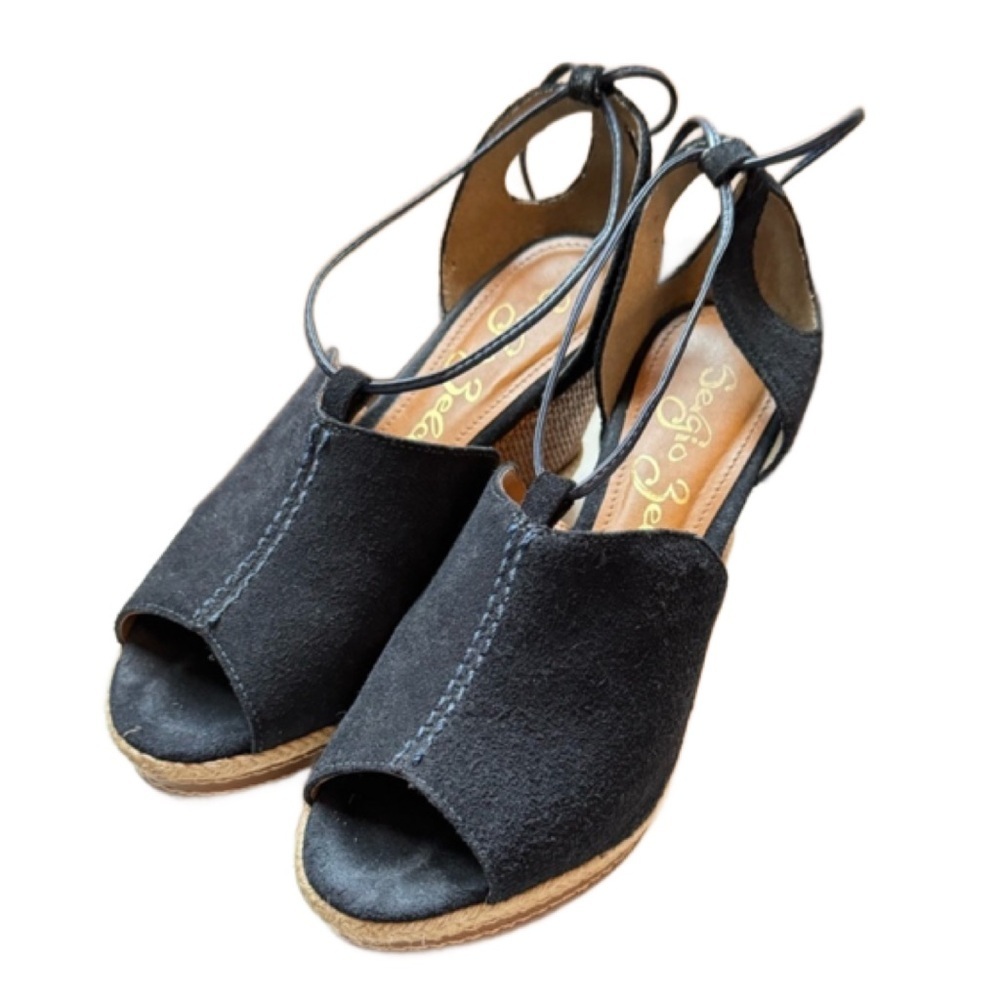 🟠 SERGIO ZELCER NAVY BLUE ESPADRILLES SIZE 8